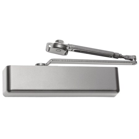 Falcon SC80 Series Medium Duty Closer, Hold Open, Attached PA Bracket, SLIM Cover, Aluminum Painted SC81A HWPA AL